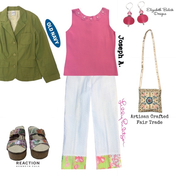 Lilly Pulitzer White Cropped Pants w/ Mixed Lily Print Hemline, Sz 4/Small, EUC - Picture 11 of 13